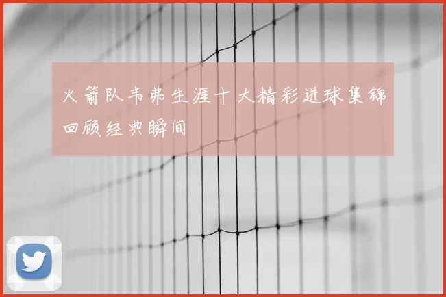 火箭队韦弗生涯十大精彩进球集锦回顾经典瞬间